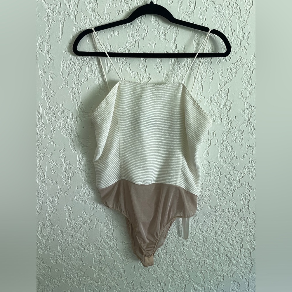 GIORGIO ARMANI® Y2K White Flowy Spaghetti Strap Bodysuit Top - 44